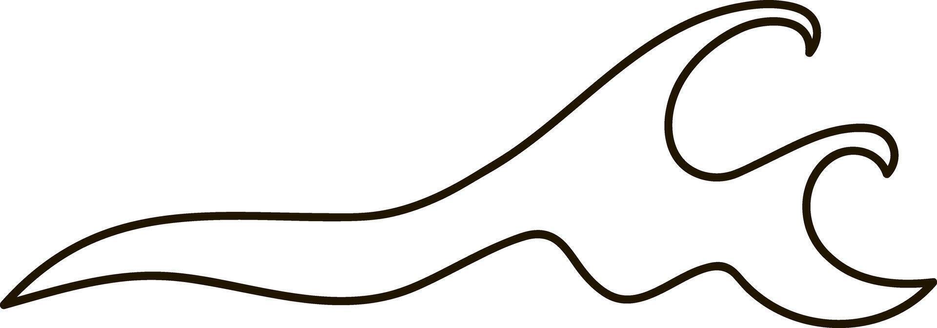 Doodle water wave clipart Hand drawn art Sketch vector