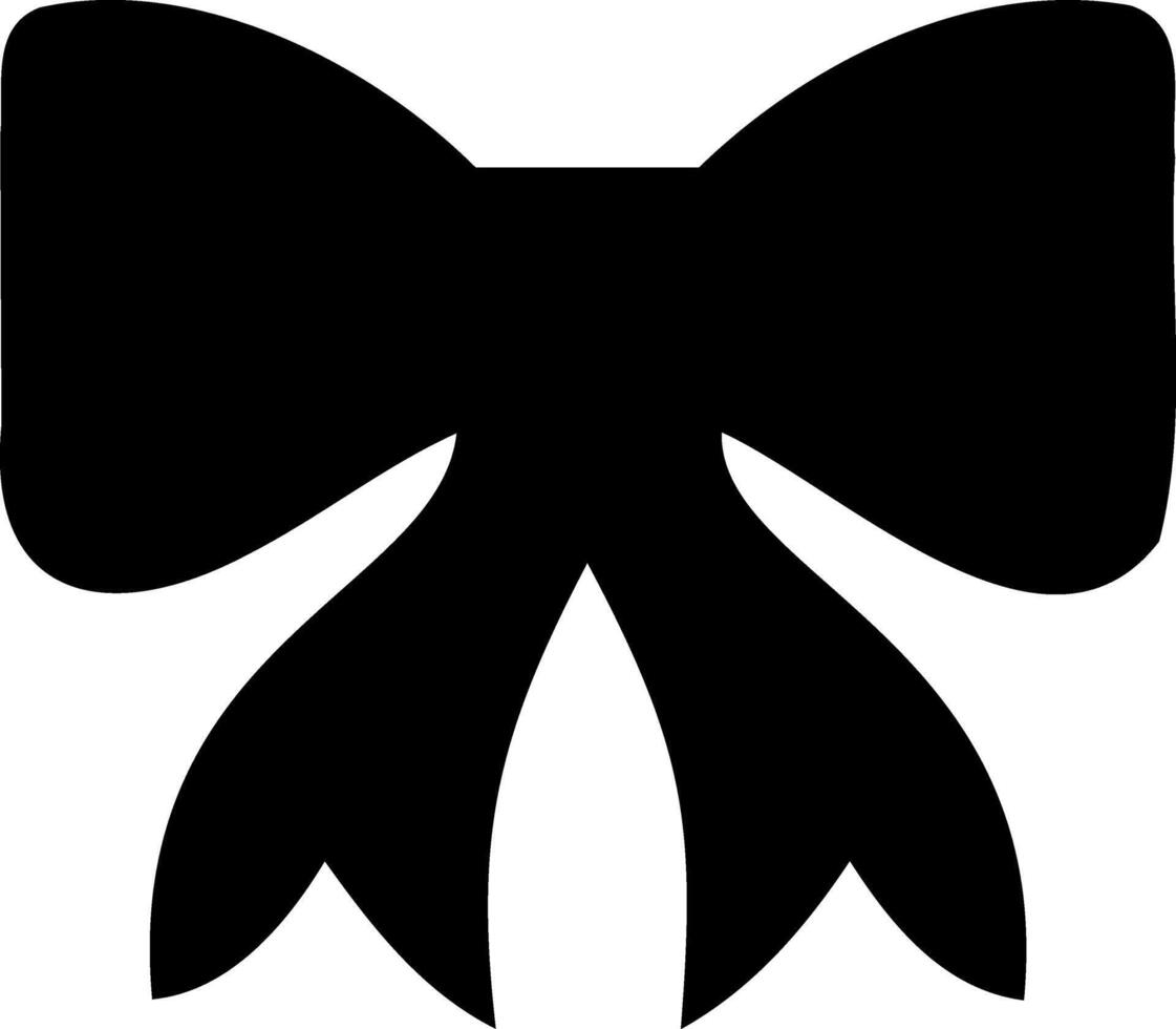 Doodle bow icon Stencil ribbon vector