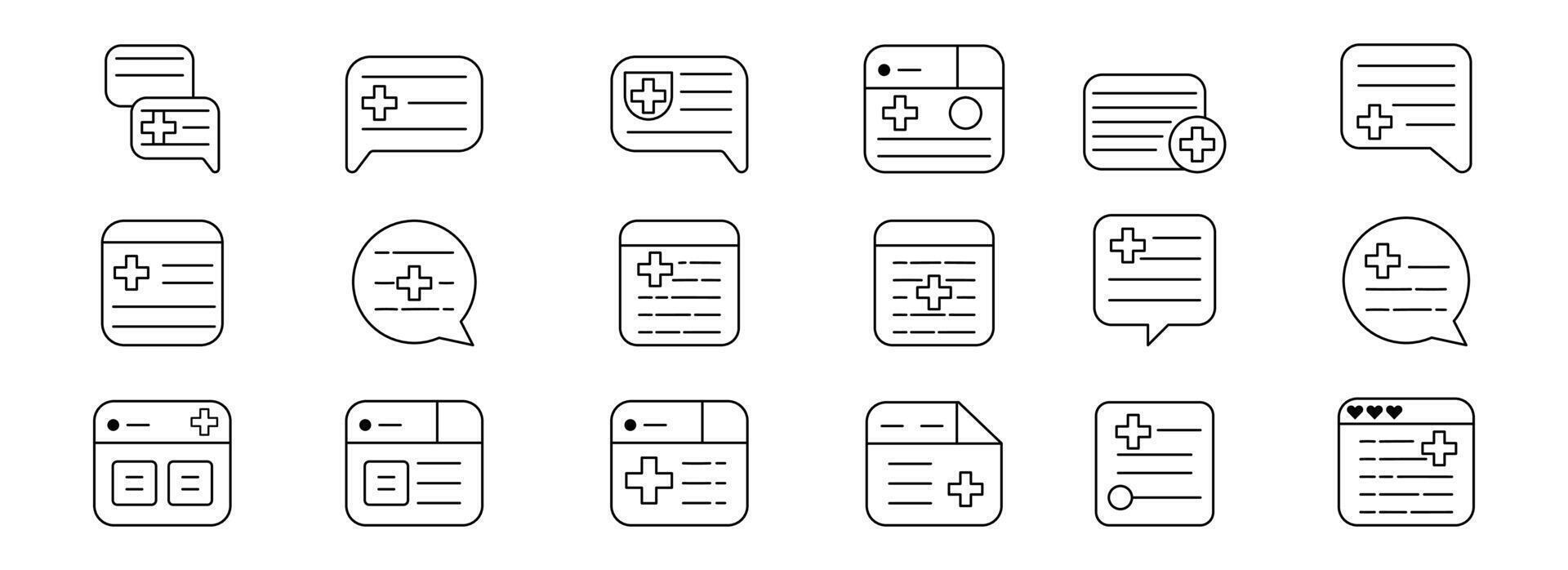 Information and Document Set Icon Templates for Messaging Apps vector