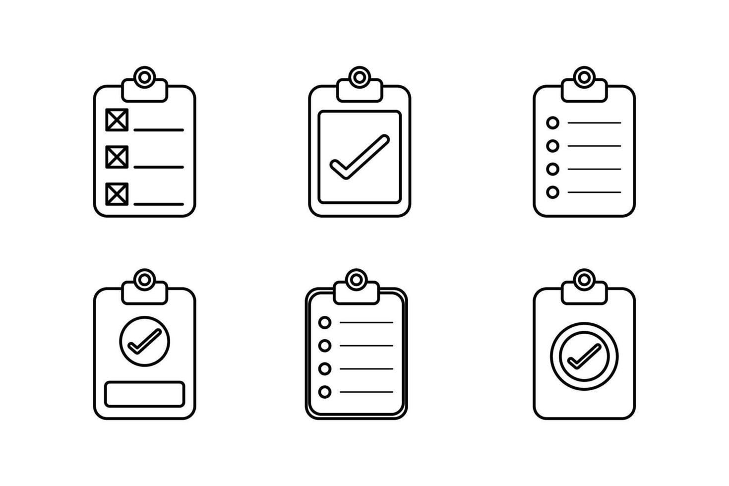 Comprehensive paper checklist Set of Icons Templates for Efficient Planning vector