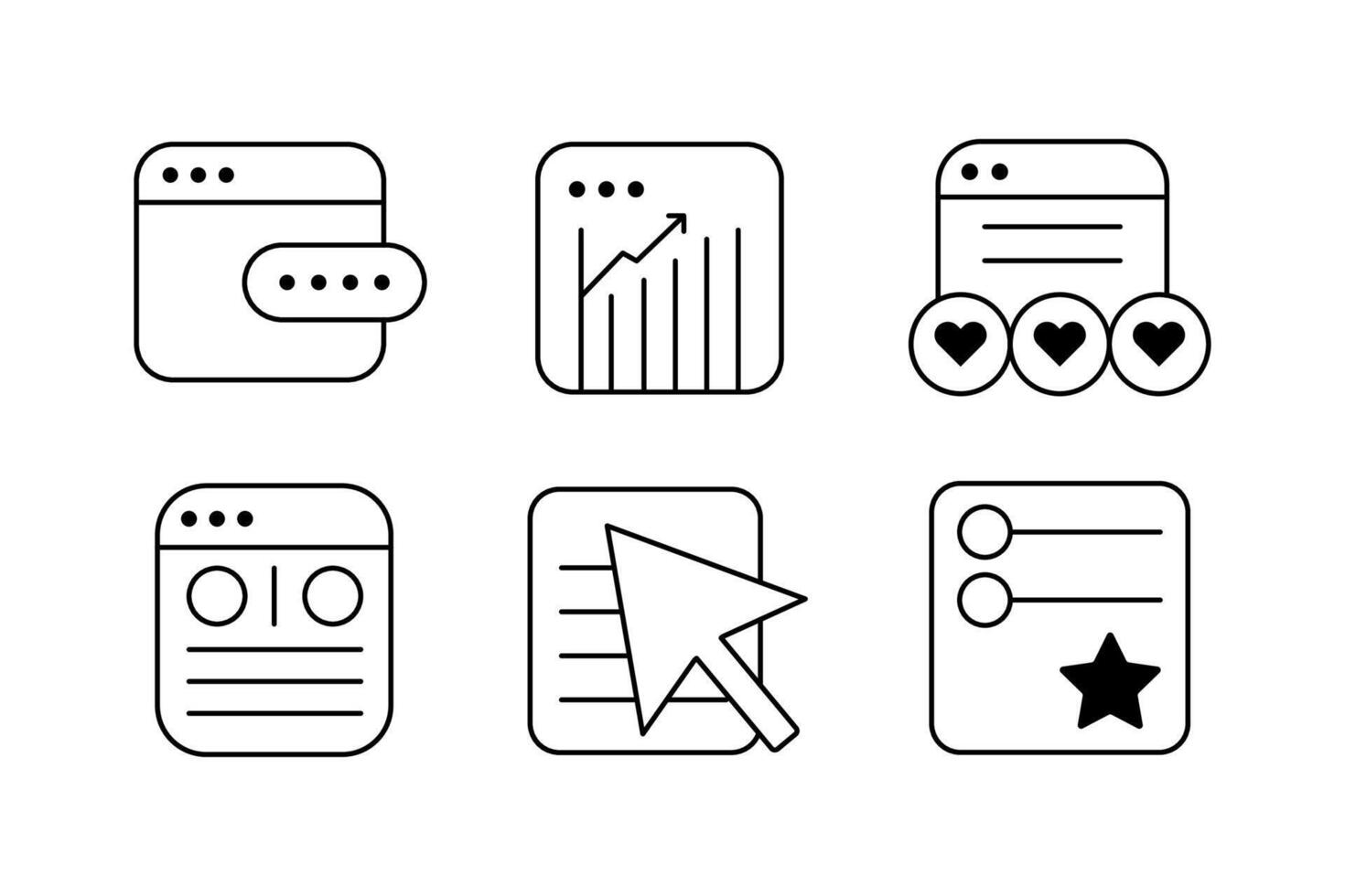 Information and Document Set Icon Templates for Messaging Apps vector
