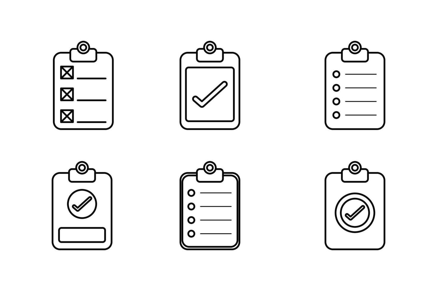 Comprehensive paper checklist Set of Icons Templates for Efficient Planning vector