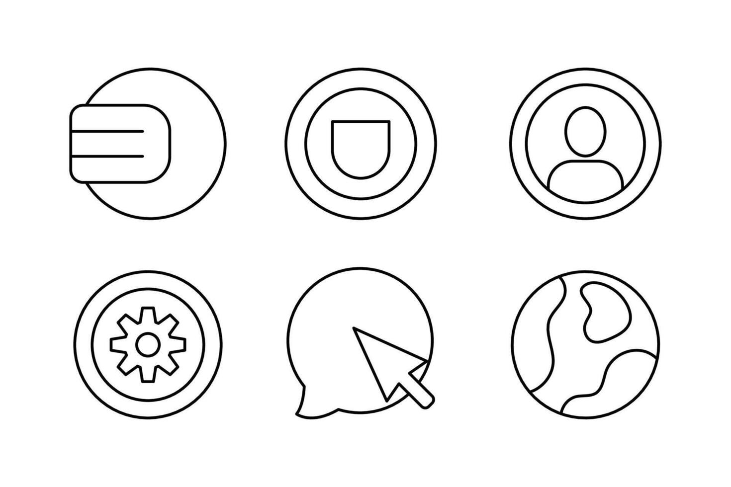 Mobile App Essentials Set Icon Templates for User Interfaces vector