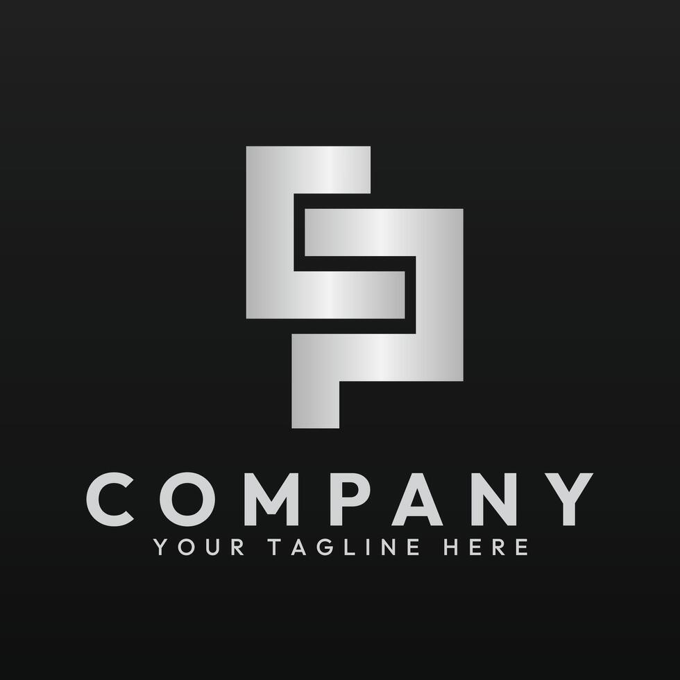Logo template of letter C and P vector