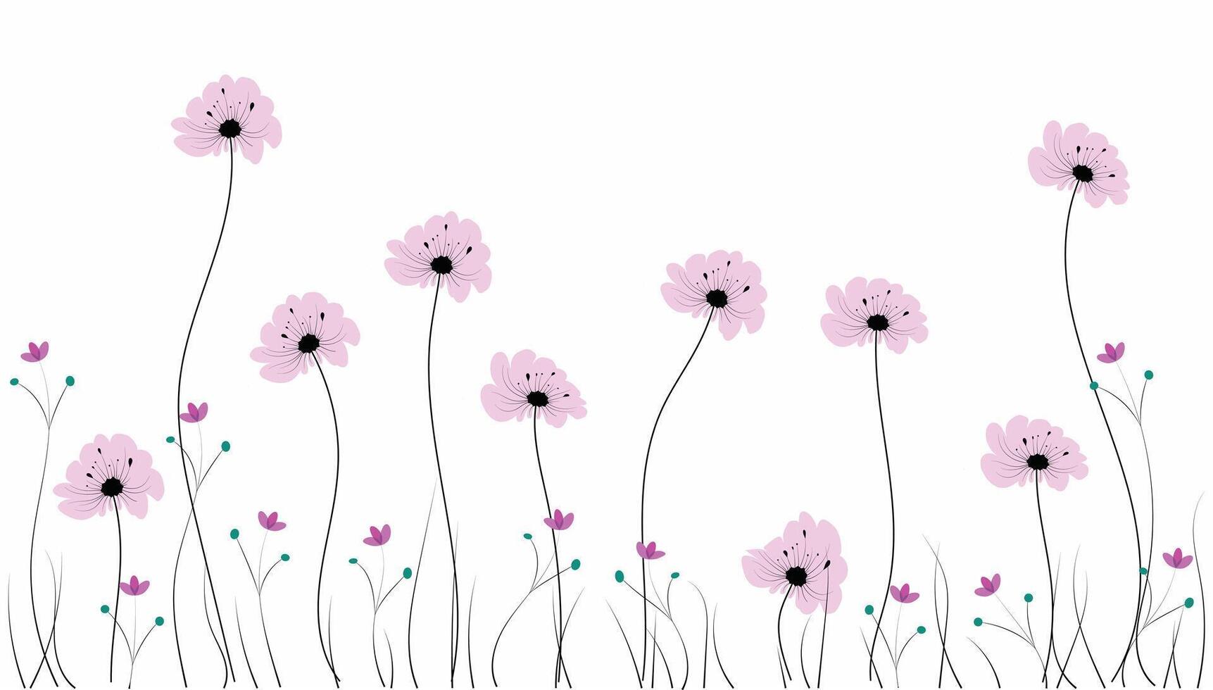 Brush Stroke Floral Background, Artistic Botanical Design vector