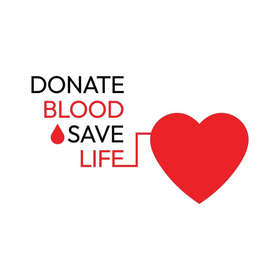 donate blood save life with heart design. vector