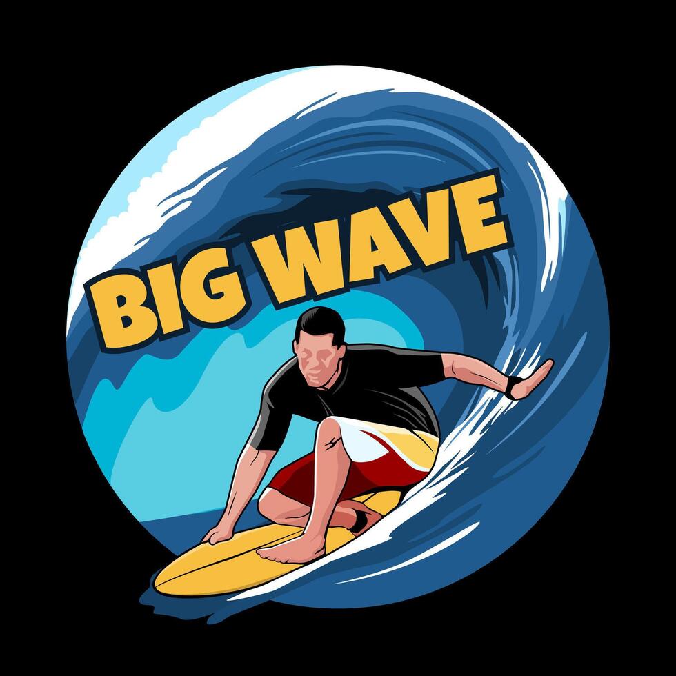 surfing beach illustration design vector