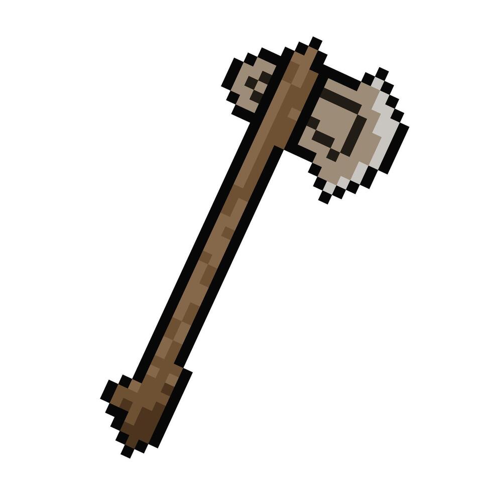 sharp axe pixel art for dynamic digital projects and designs. vector