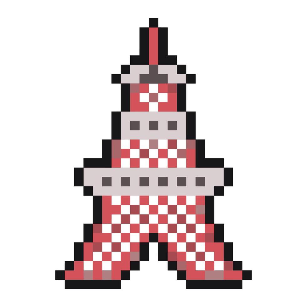 tokyo tower pixel art for dynamic digital projects and designs. vector