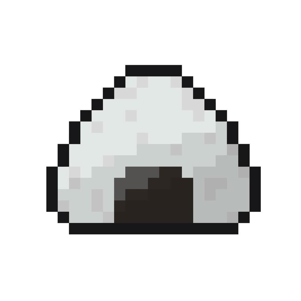 onigiri pixel art for dynamic digital projects and designs. vector