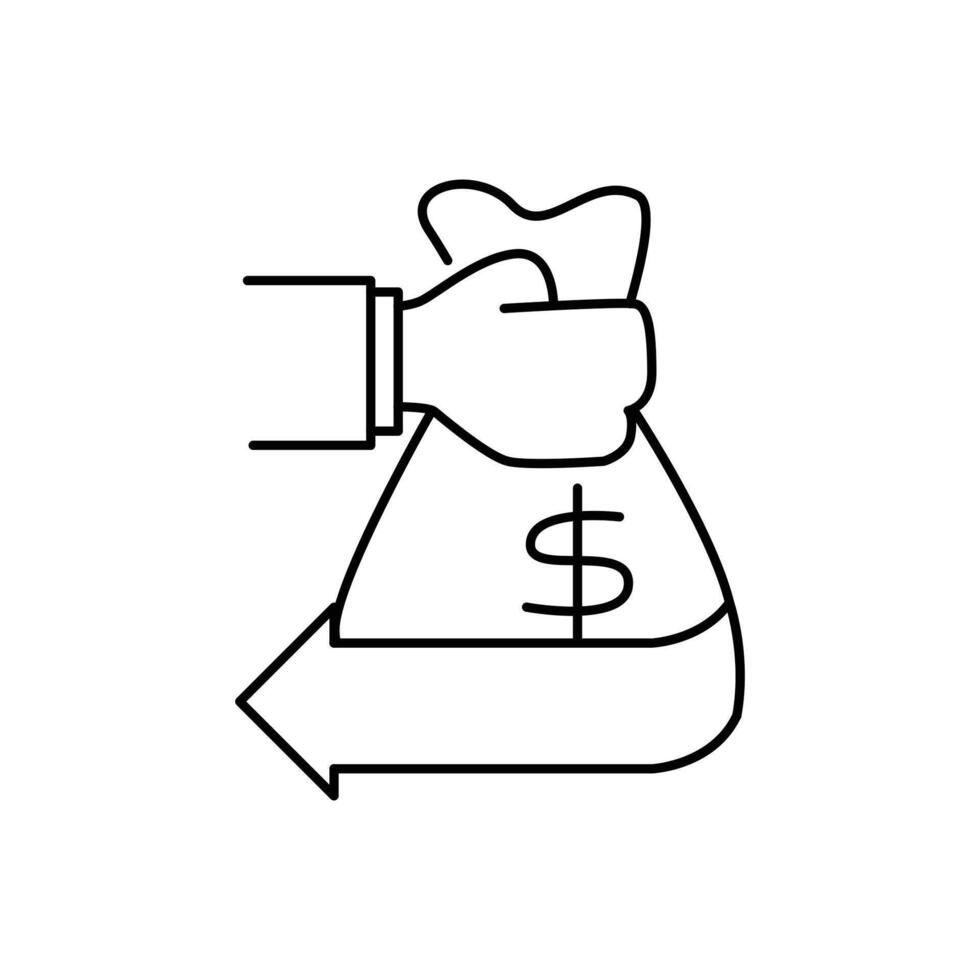 repayment thin outline icon design good for website and mobile app vector