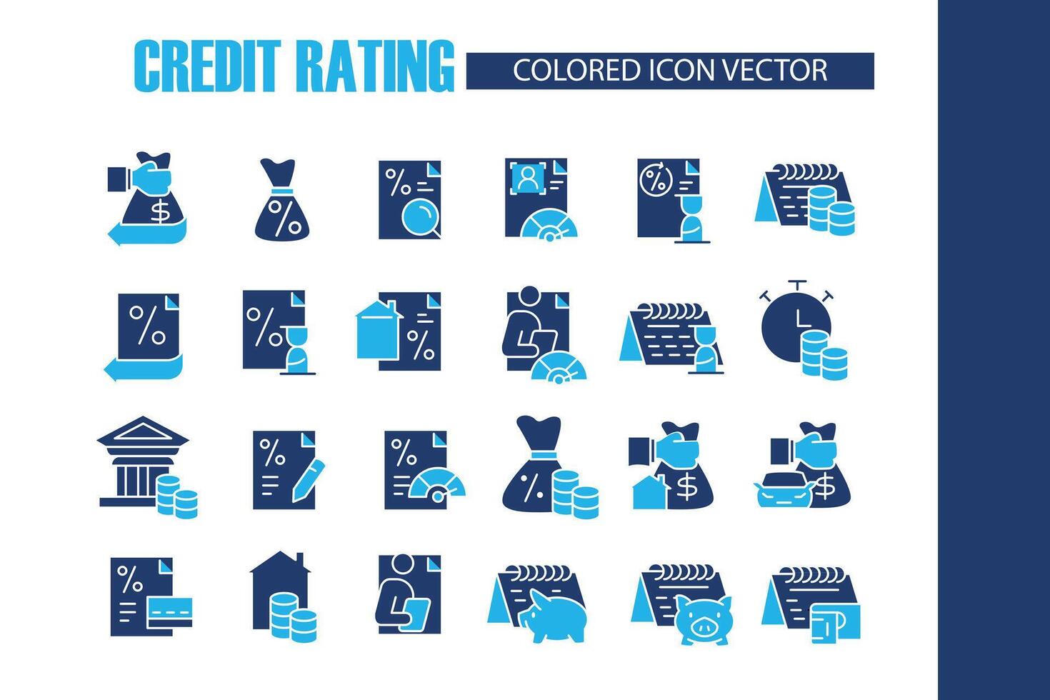 credit rating colored icon design good for website and mobile app vector