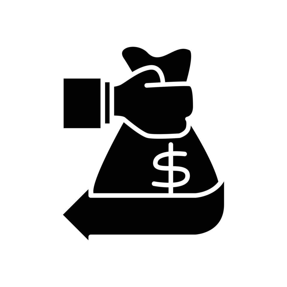 repayment solid outline icon design good for website and mobile app vector