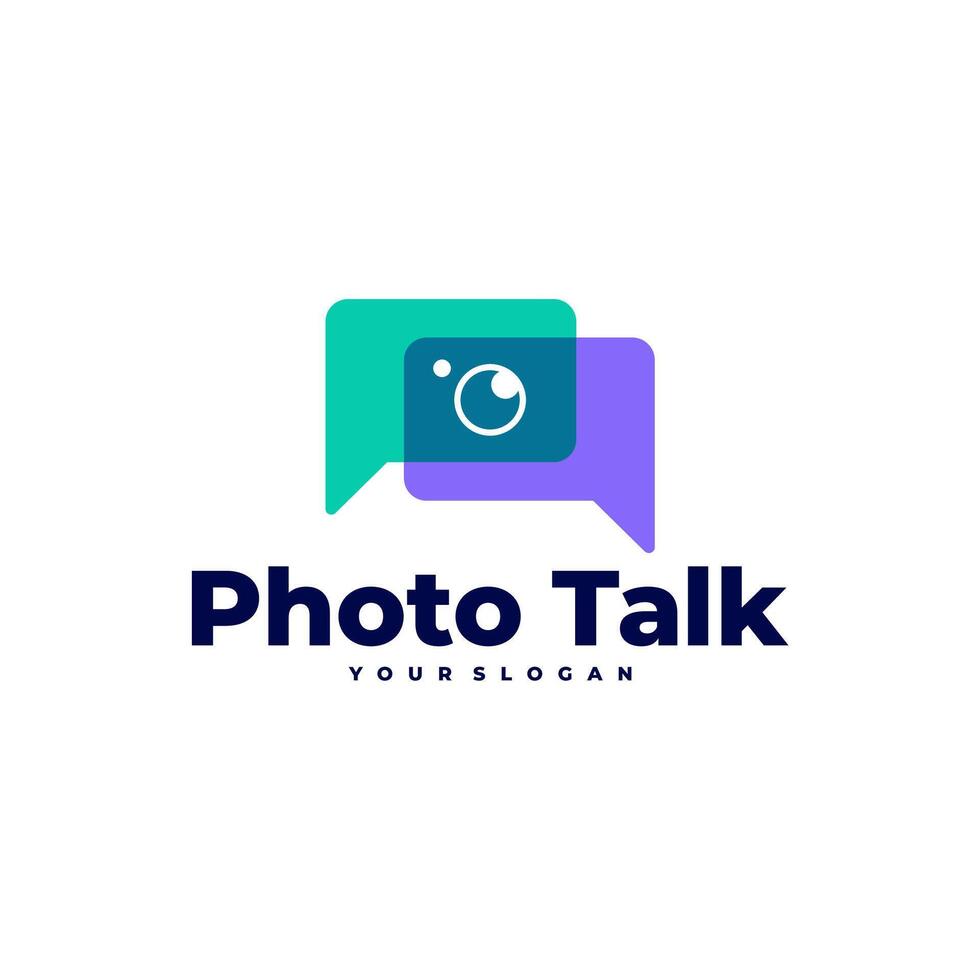PHOTO TALK CHAT CAMERA LOGO ICON ILLUSTRATION vector