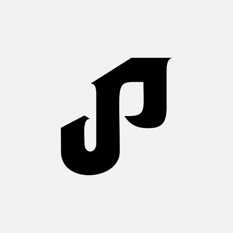 J P Elephant abstract minimalist logo vector
