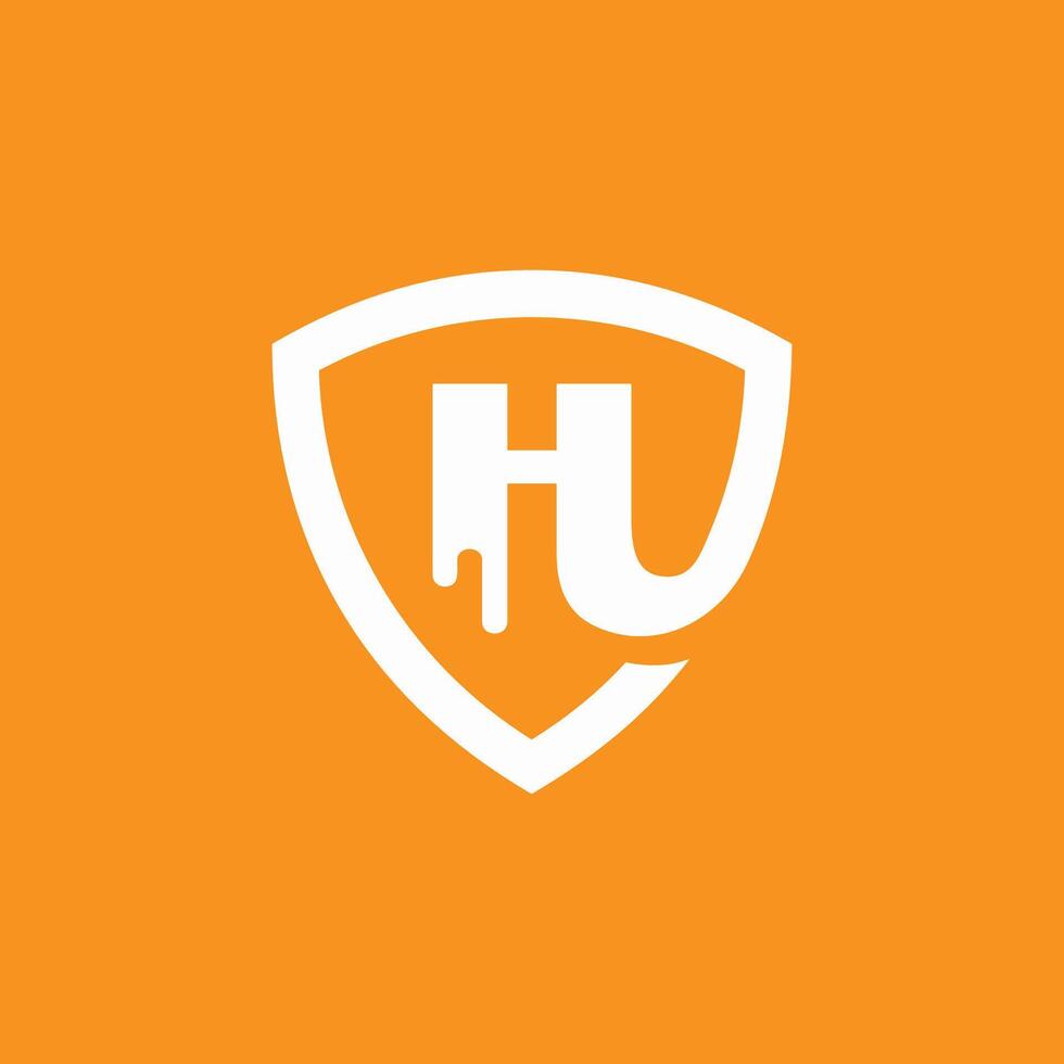 H Honey Shield minimalist logo vector