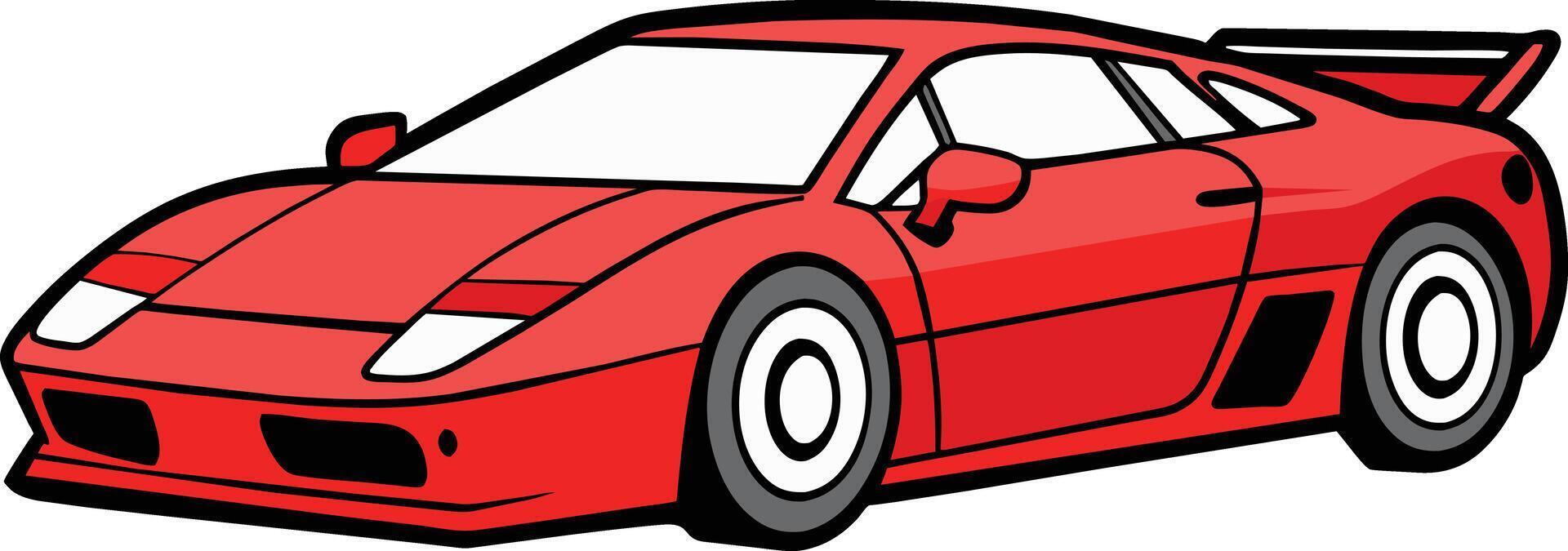 Modern Sleek Red Sports Car Icon Modern Graphic Symbol of Super Car vector