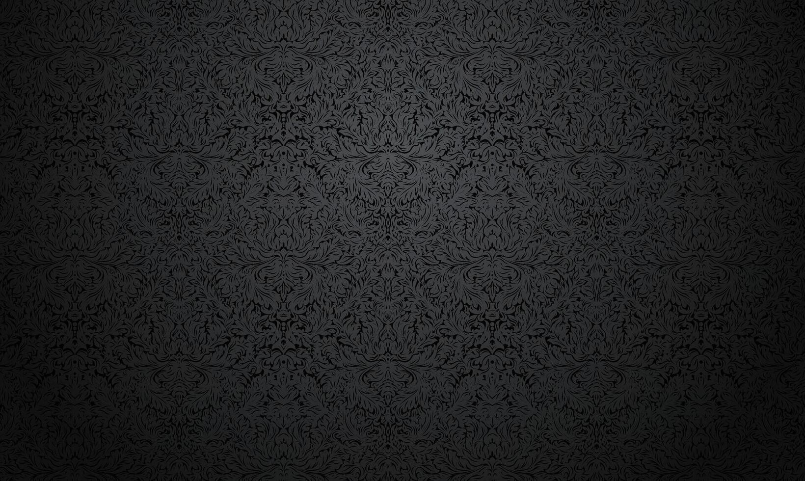 Dark damask floral background. Sophisticated black ornament. Subtle luxury stylish decorative backdrop. vector