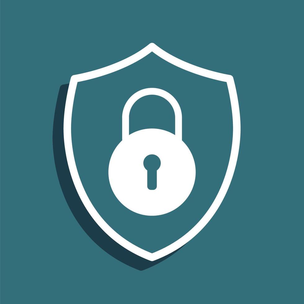 shield padlock icon vector
