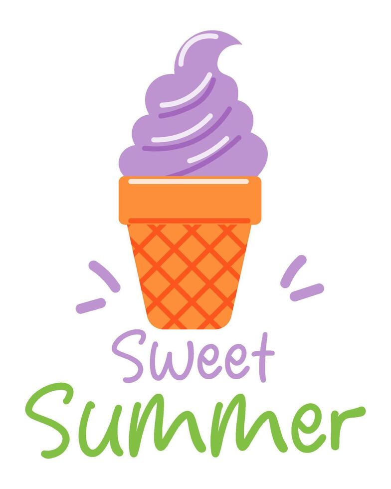 Summer sweet. ice-cream on white background. banner vector