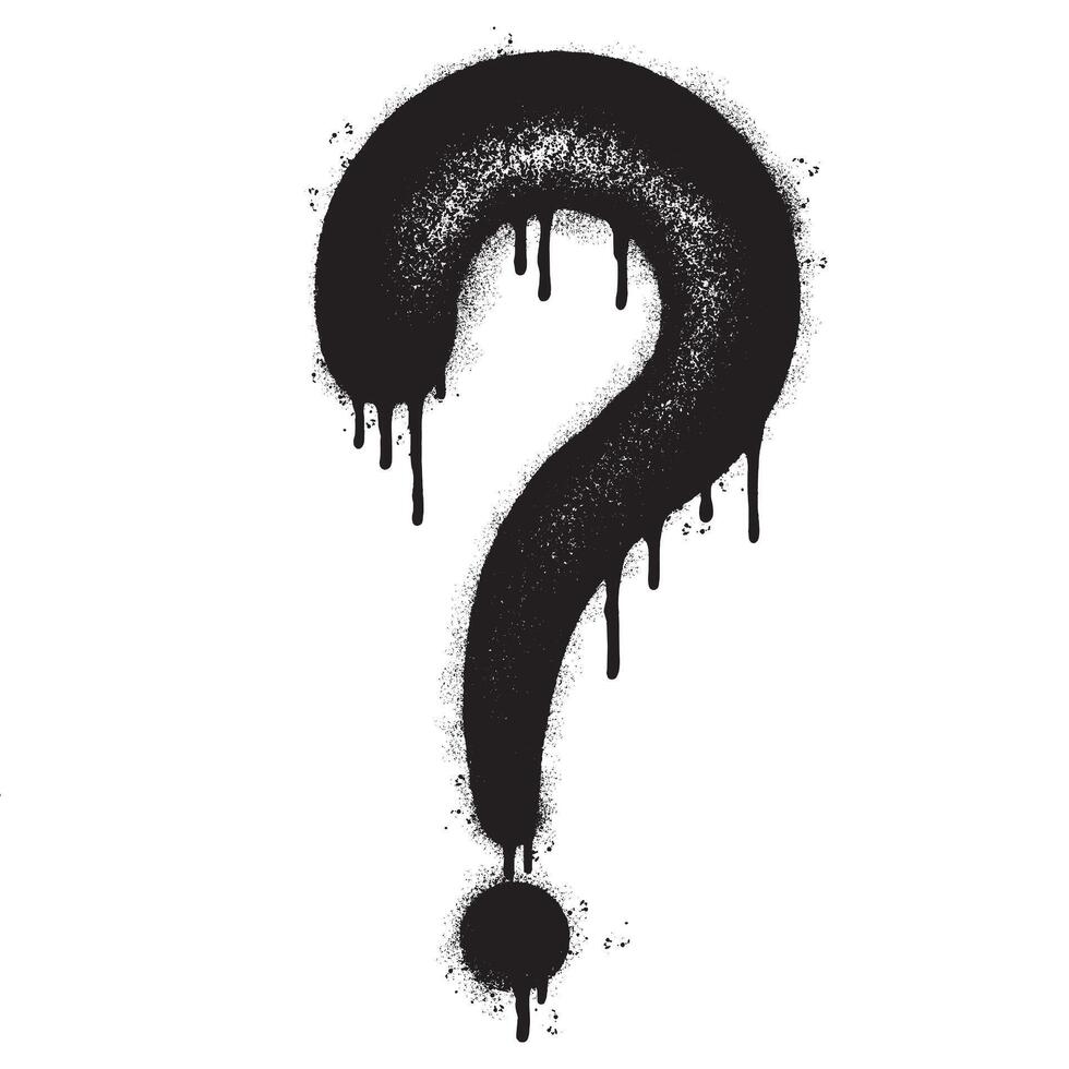 Spray Painted Graffiti Question Icon Sprayed isolated with a white background. vector