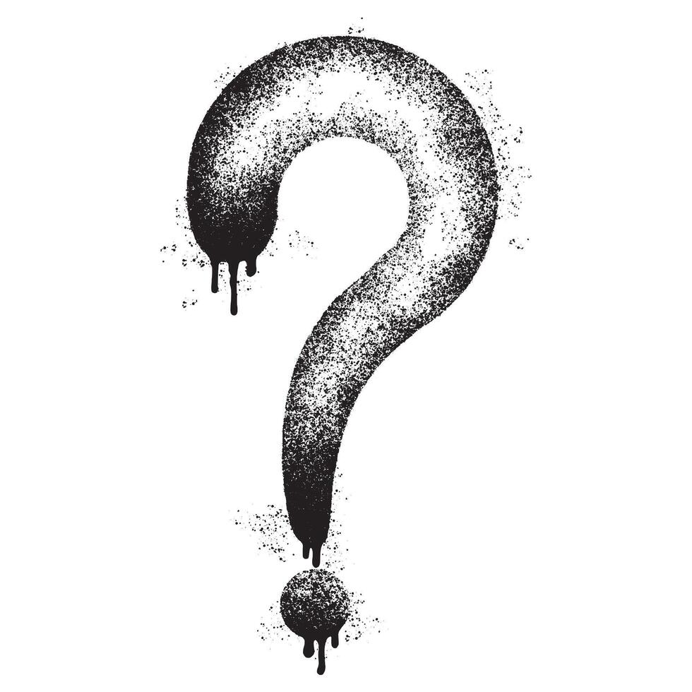Spray Painted Graffiti Question Icon Sprayed isolated with a white background. vector