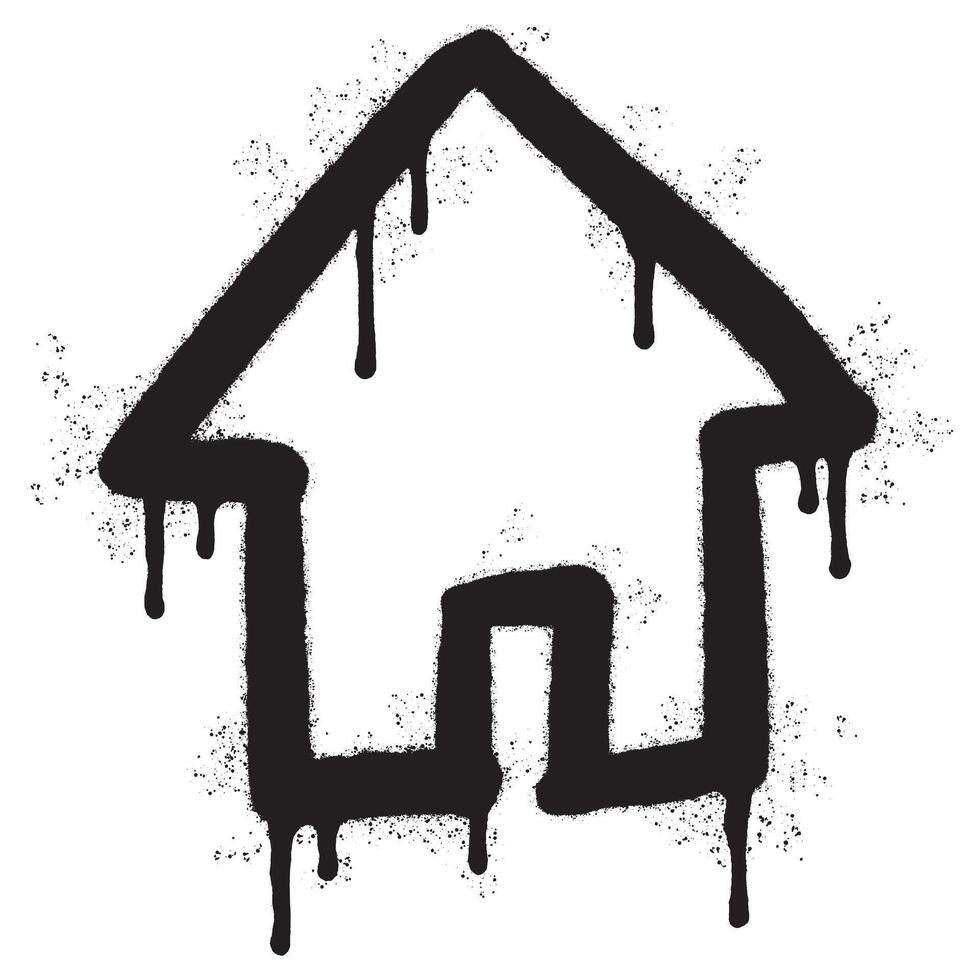 Spray Painted Graffiti home icon Sprayed isolated with a white background. vector