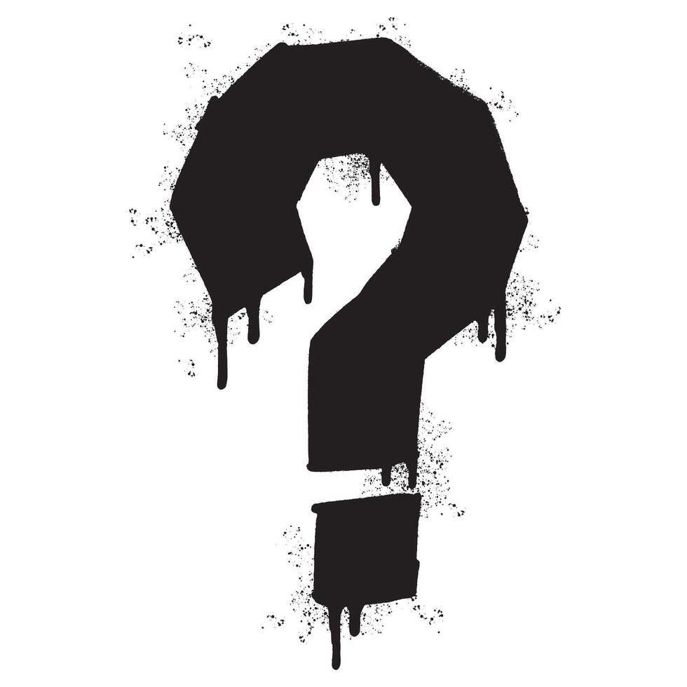 Spray Painted Graffiti Question Icon Sprayed isolated with a white background. vector
