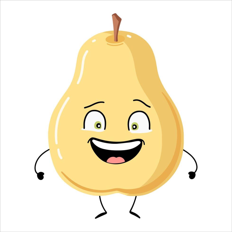 Lucky pear. Funny fruit character. cute fruit. vector
