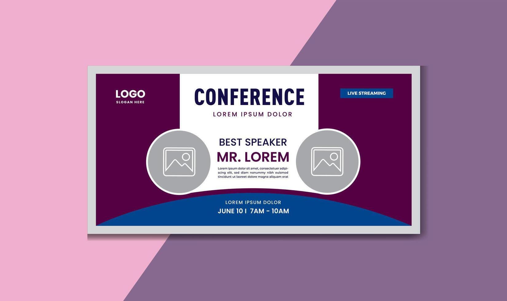 Business Conference Corporate online meeting creative social media Design post template icon vector