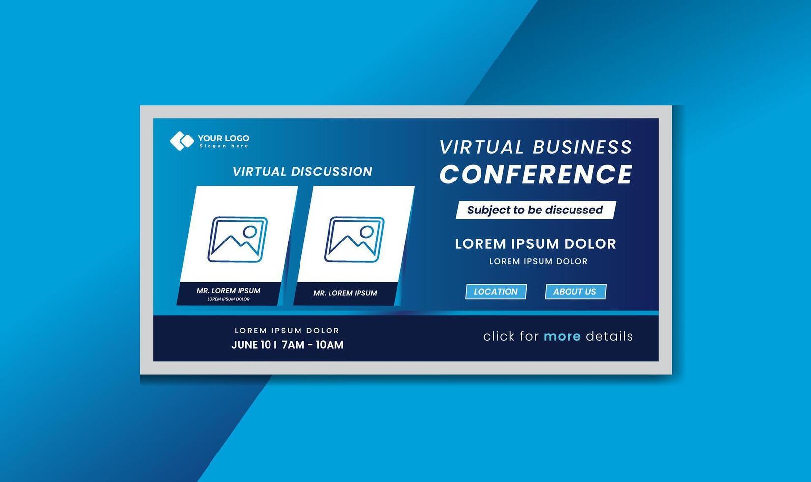 Business Conference Corporate online meeting creative social media Design post template icon vector