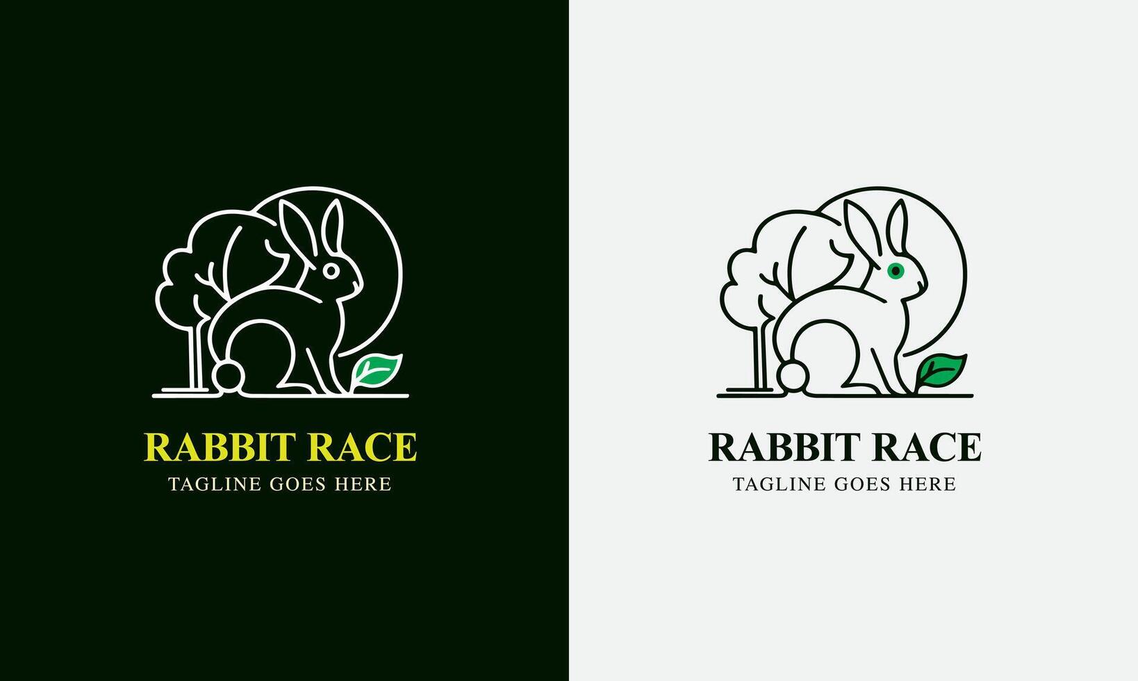 Rabbit Logo, Rabbit with leaf carrot, Animal Design Logo , rabbit head, minimalist modern concept sample vector