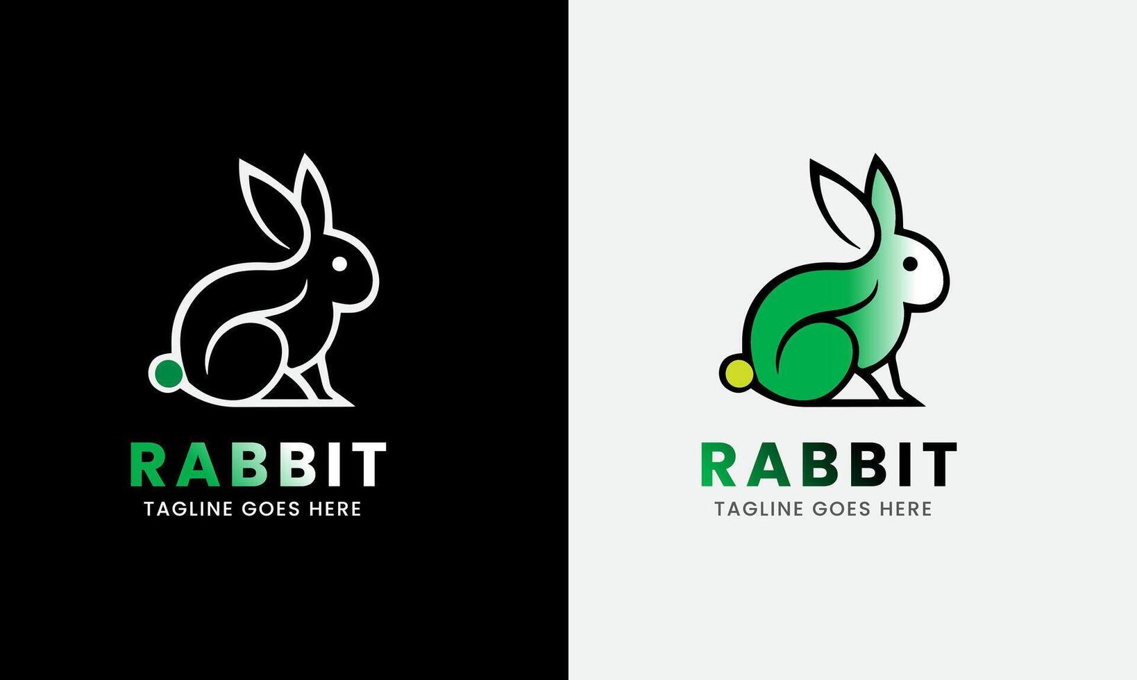Rabbit Logo, Rabbit with leaf carrot, Animal Design Logo , rabbit head, minimalist modern concept sample vector