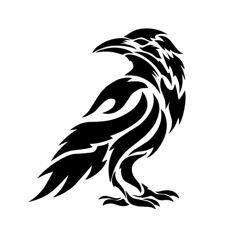 illustration graphic of design abstract tribal art crow vector