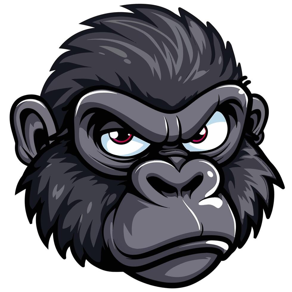 an angry gorilla head vector