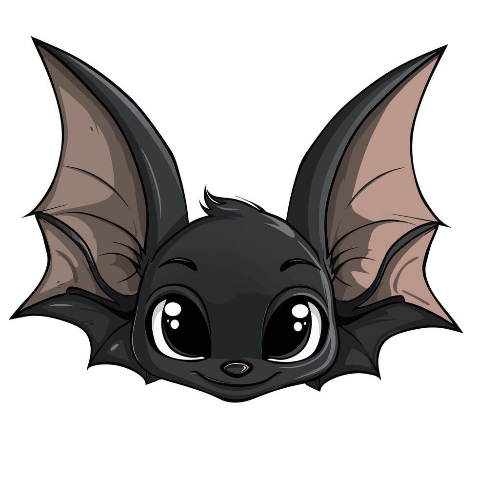 a cartoon bat with big eyes and big ears vector