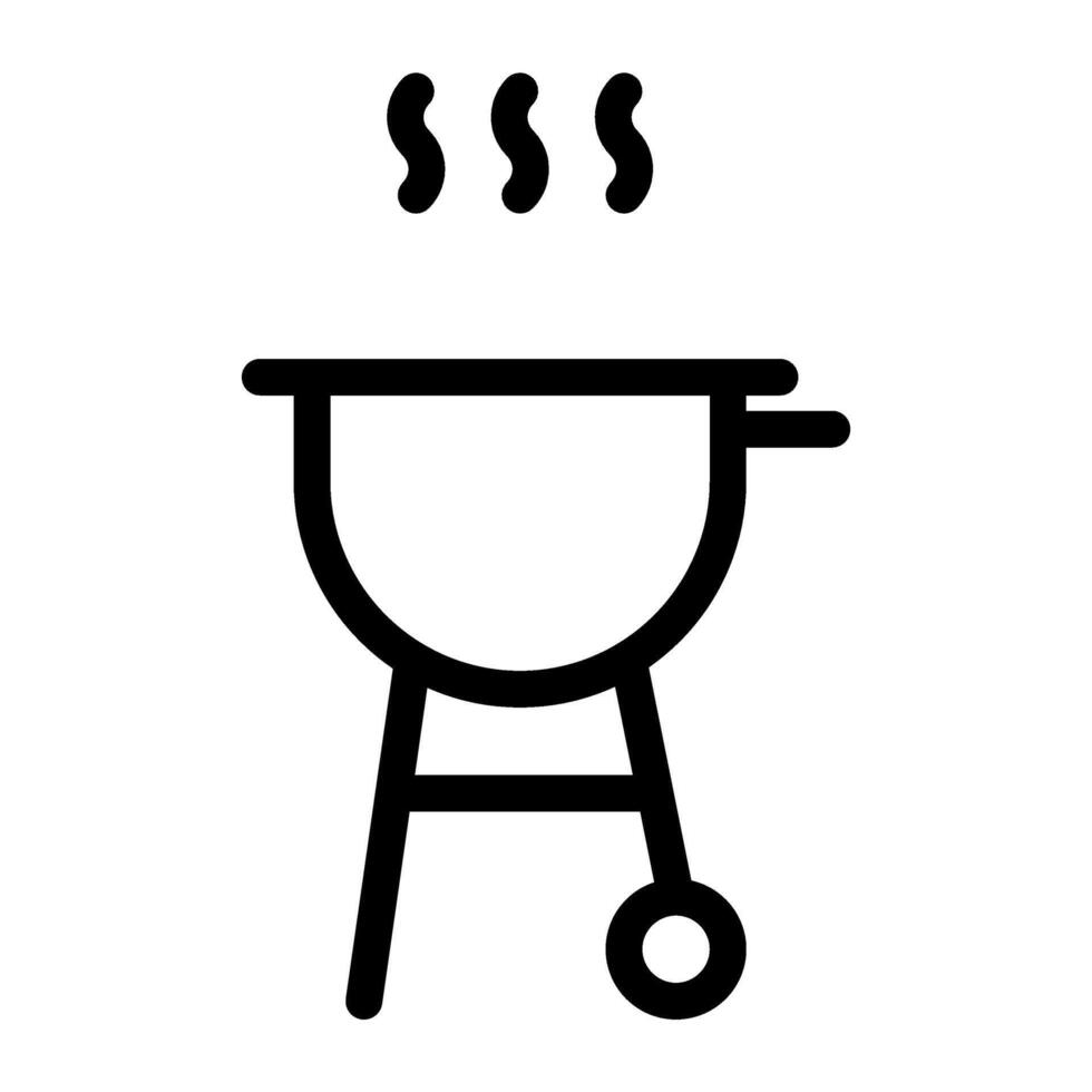 bbq grill icon in line style on transparent background. illustration vector
