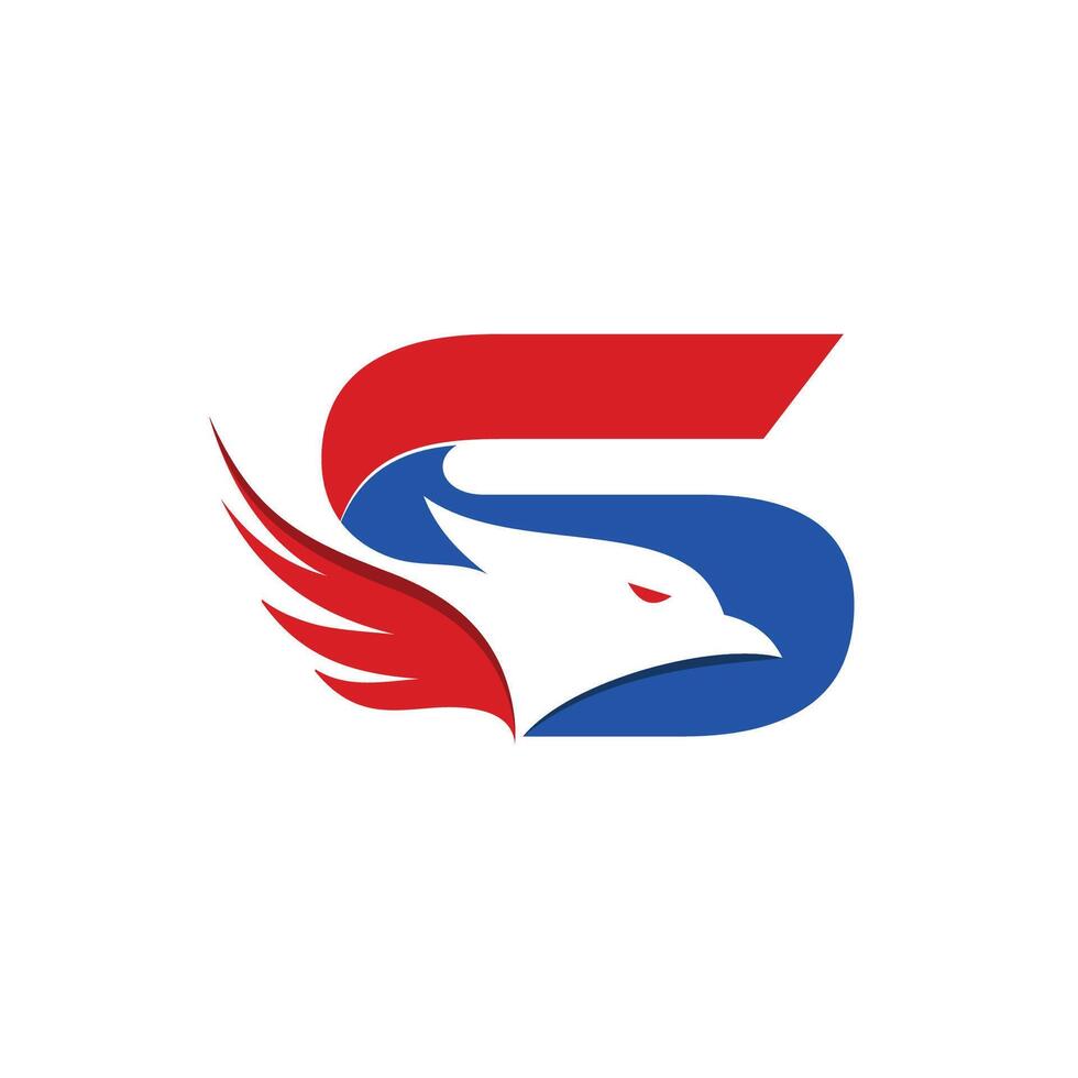 Initial S eagle logo design vector