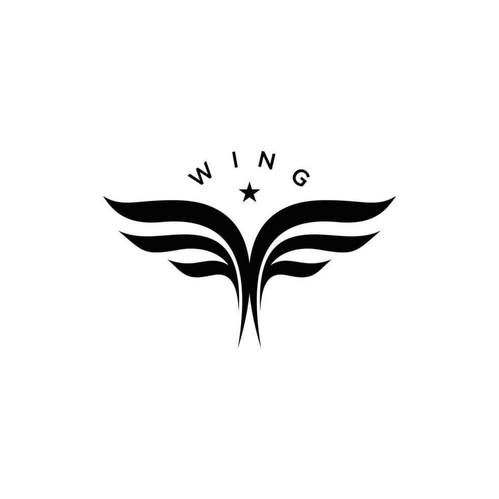 Abstract wings logo design template vector
