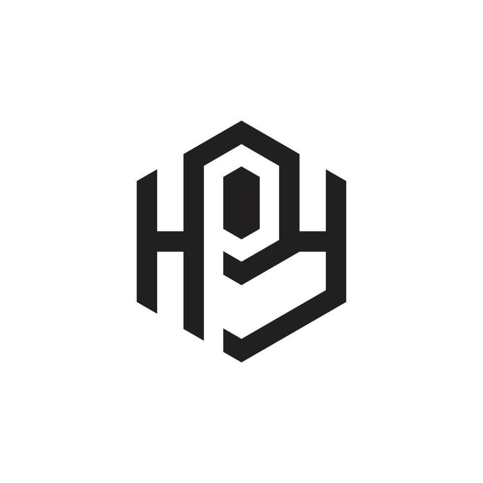Logo HP Hexagon, simple modern icon Initial HP with shape Hexagonal. vector