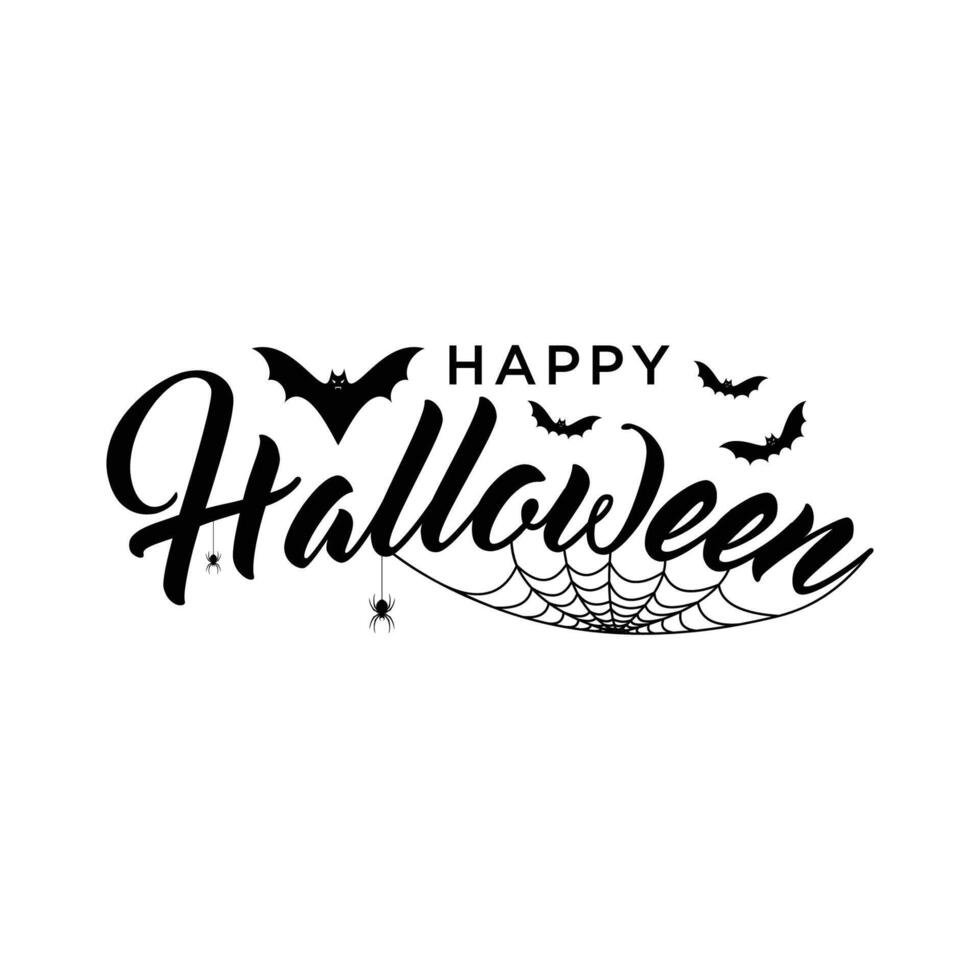 Happy Halloween lettering. Holiday lettering for banner. Happy Halloween poster, greeting card, party invitation. illustration. vector