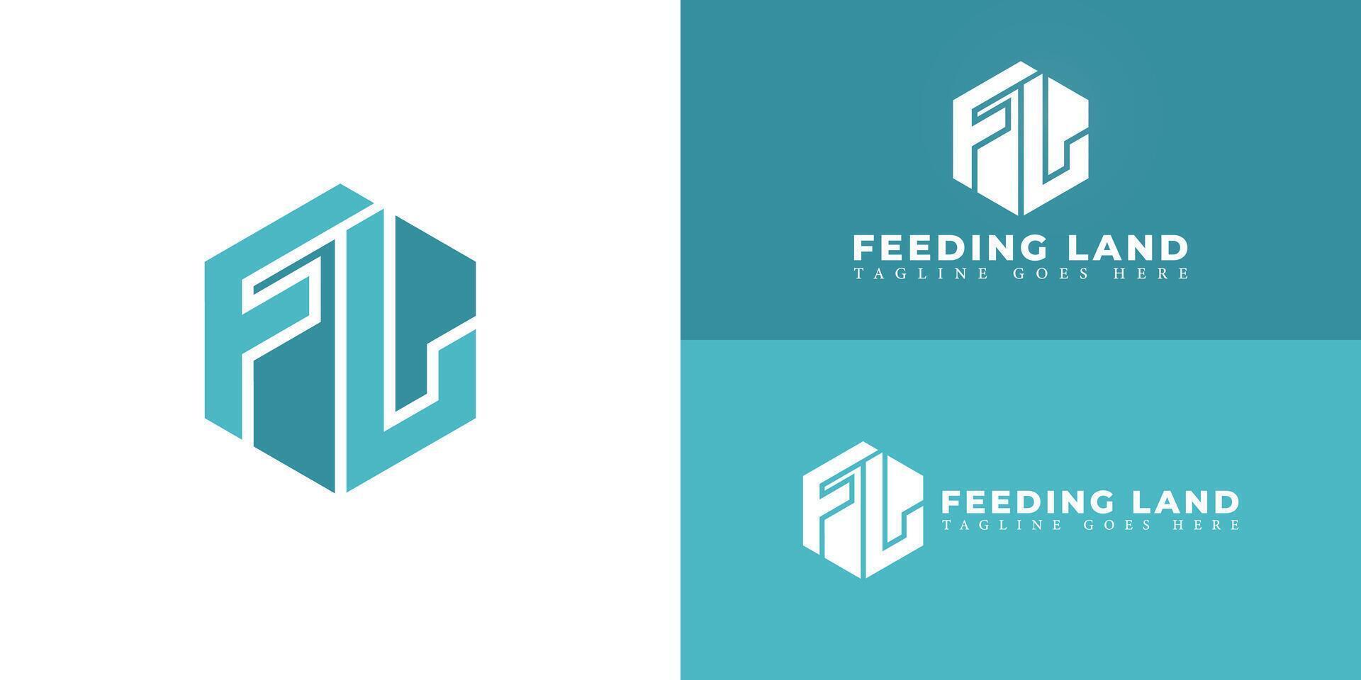 Abstract initial hexagon letter FL or LF logo in blue color isolated on multiple background colors. The logo is suitable for property and real estate company logo design inspiration templates. vector