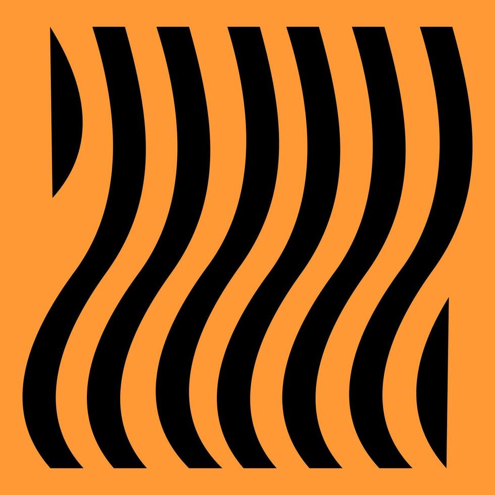 a black and orange striped pattern on an orange background vector