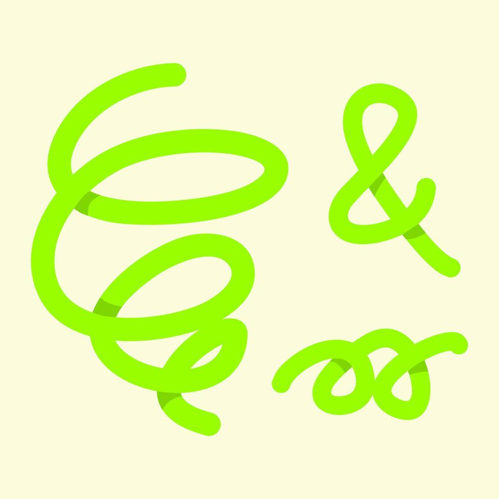 a green lettering with a looped shape curvy anf playful vector