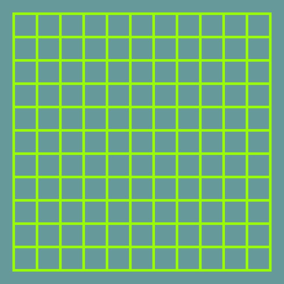 Cutting mat with symmetrical guide lines, a grid of squares with green lines vector