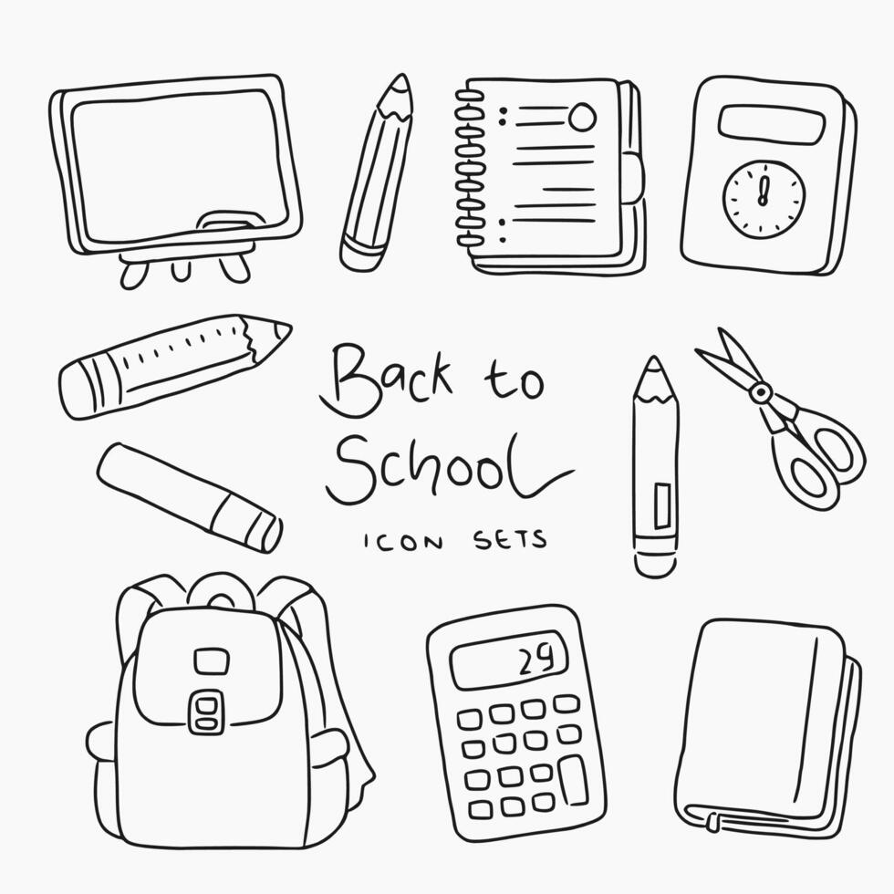 back to school icons set illustration vector