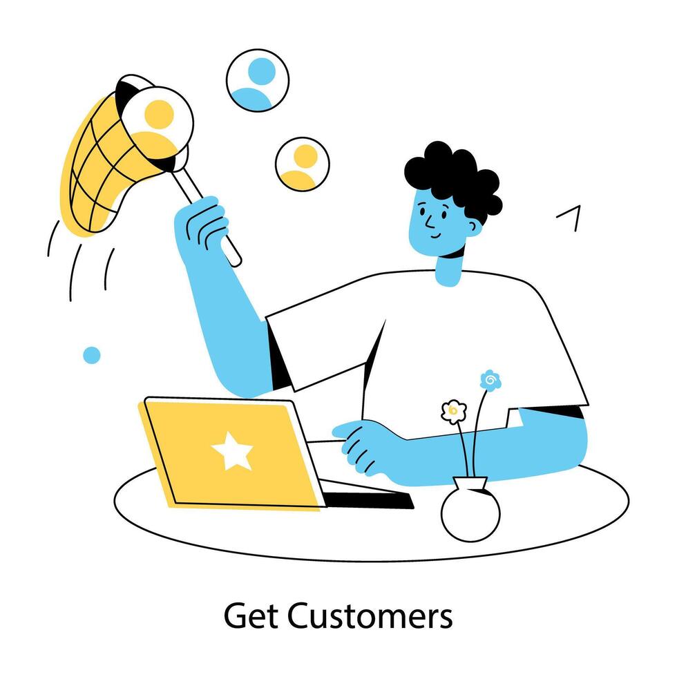 Trendy Get Customers vector