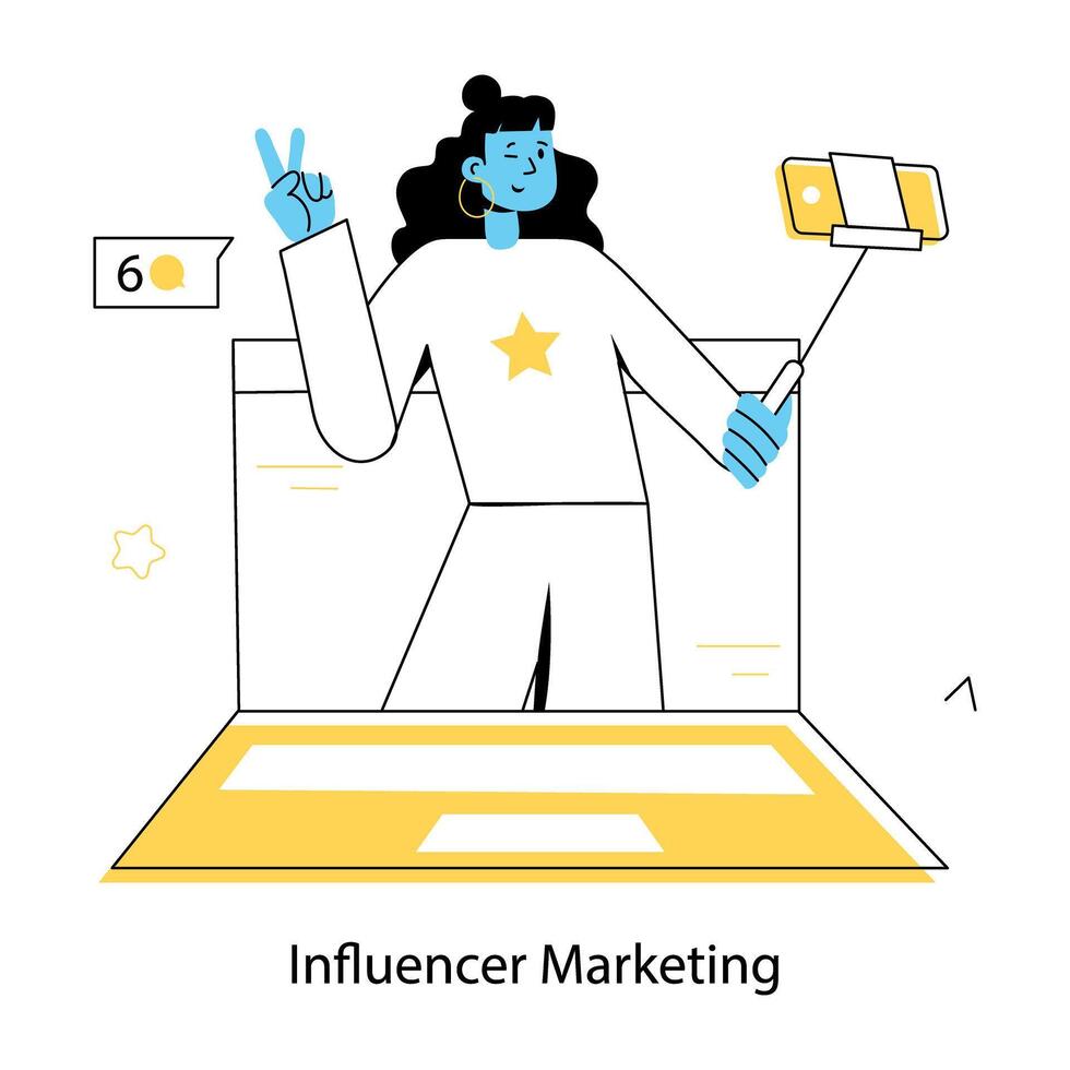 Trendy Influencer Marketing vector