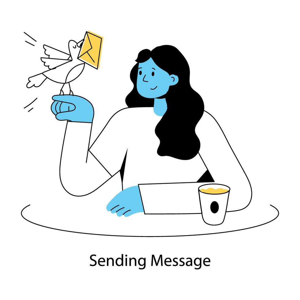 Trendy Sending Message vector