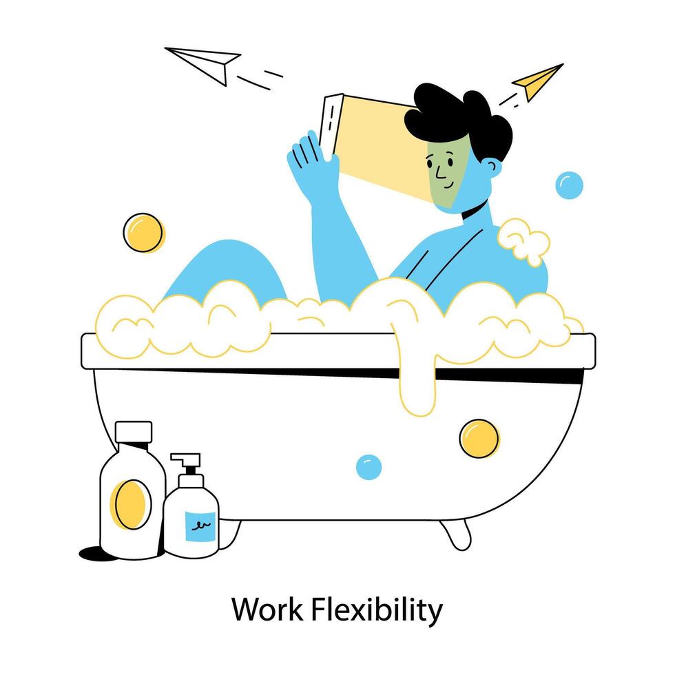 Trendy Work Flexibility vector